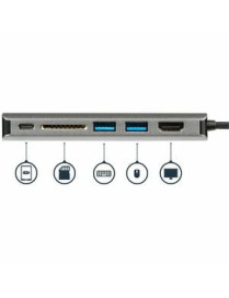 StarTech.com USB C Multiport Adapter - Portable USB Type-C Travel Dock - 4K HDMI, 2-pt USB Hub, SD, GbE, 60W PD Pass-Through - L