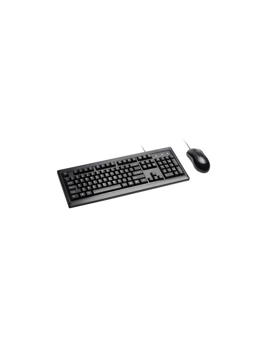 Kensington Keyboard for Life Desktop Set - USB Cable Keyboard - 104 Key - Black - USB Cable Mouse - Optical - 3 Button - Scroll 