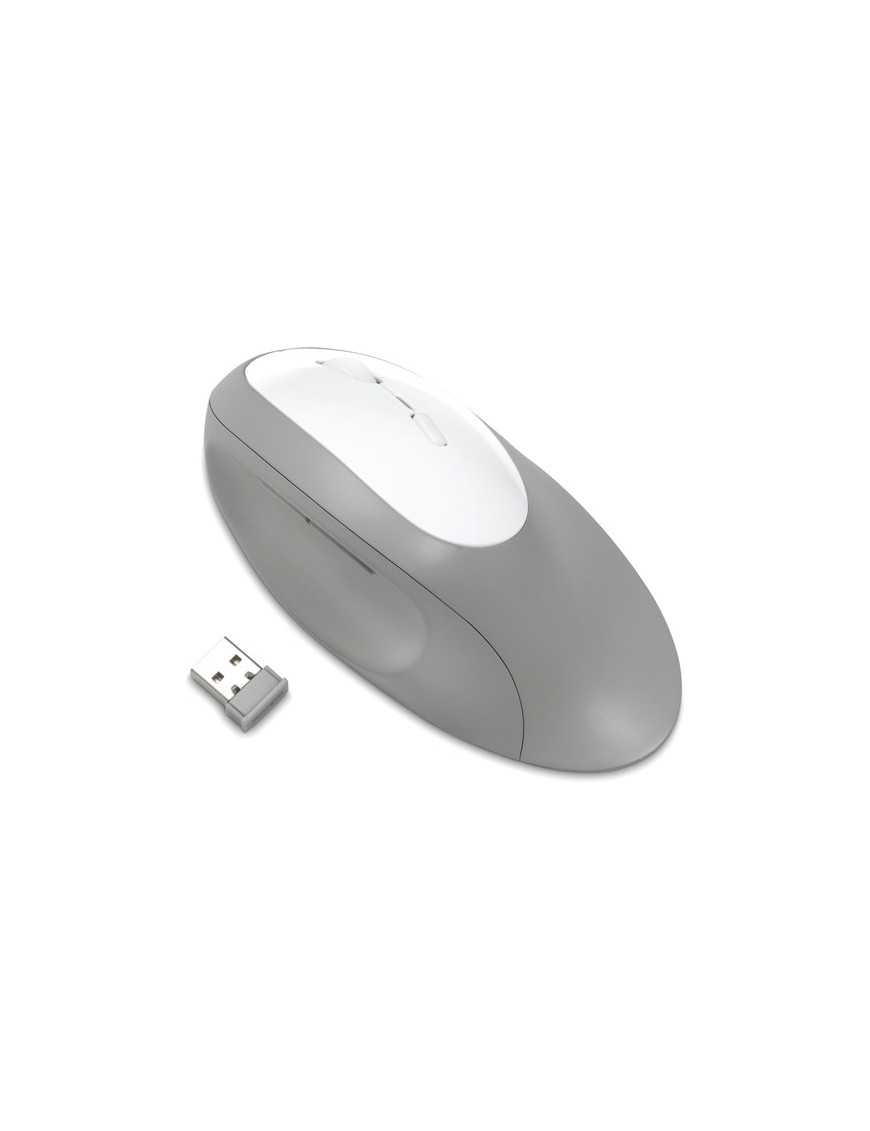 Kensington Pro Fit Ergo Wireless Mouse-Gray - Wireless - Bluetooth/Radio Frequency - 2.40 GHz - Gray - USB - 1600 dpi - 5 Button