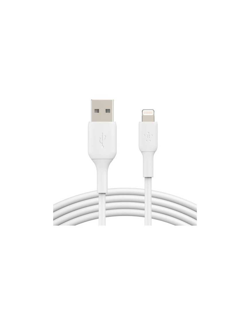 Belkin BoostCharge Lightning to USB-A Cable (3 meter / 9.9 foot, White) - 9.8 ft Lightning/USB Data Transfer Cable - First End: 