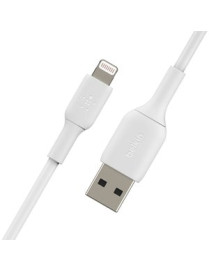 Belkin BoostCharge Lightning to USB-A Cable (3 meter / 9.9 foot, White) - 9.8 ft Lightning/USB Data Transfer Cable - First End: 