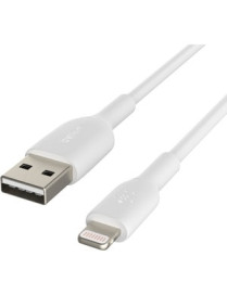 Belkin BoostCharge Lightning to USB-A Cable (3 meter / 9.9 foot, White) - 9.8 ft Lightning/USB Data Transfer Cable - First End: 