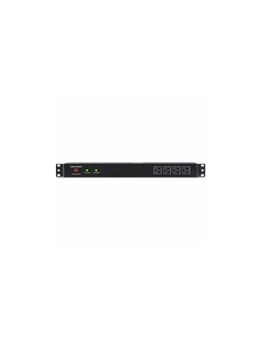 Cyber Power CyberPower Rackbar Surge Suppressor RM 1U RKBS15S4F8R 15A 12-Outlet - 12 x NEMA 5-15R - 3600 J - 120 V AC Input - 12