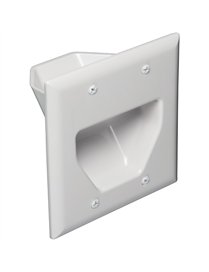 WHITE 2 GANG RECESSED