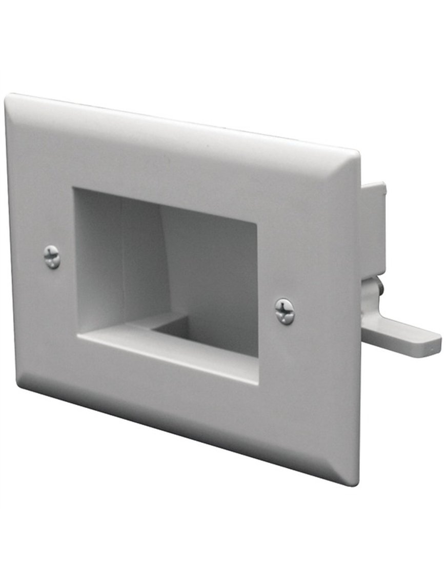WHT RECESSED CBLE PLATE