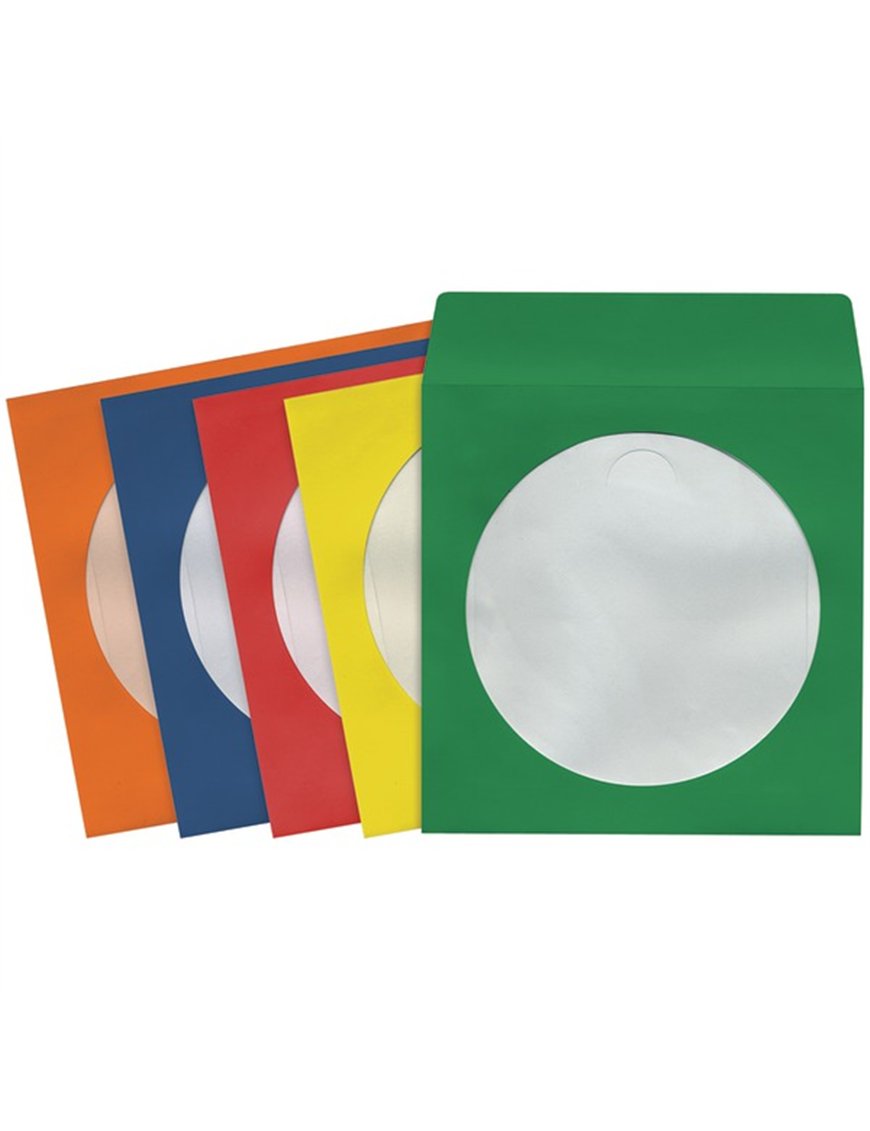 50PK COLOR CD/DVD SLEEVES