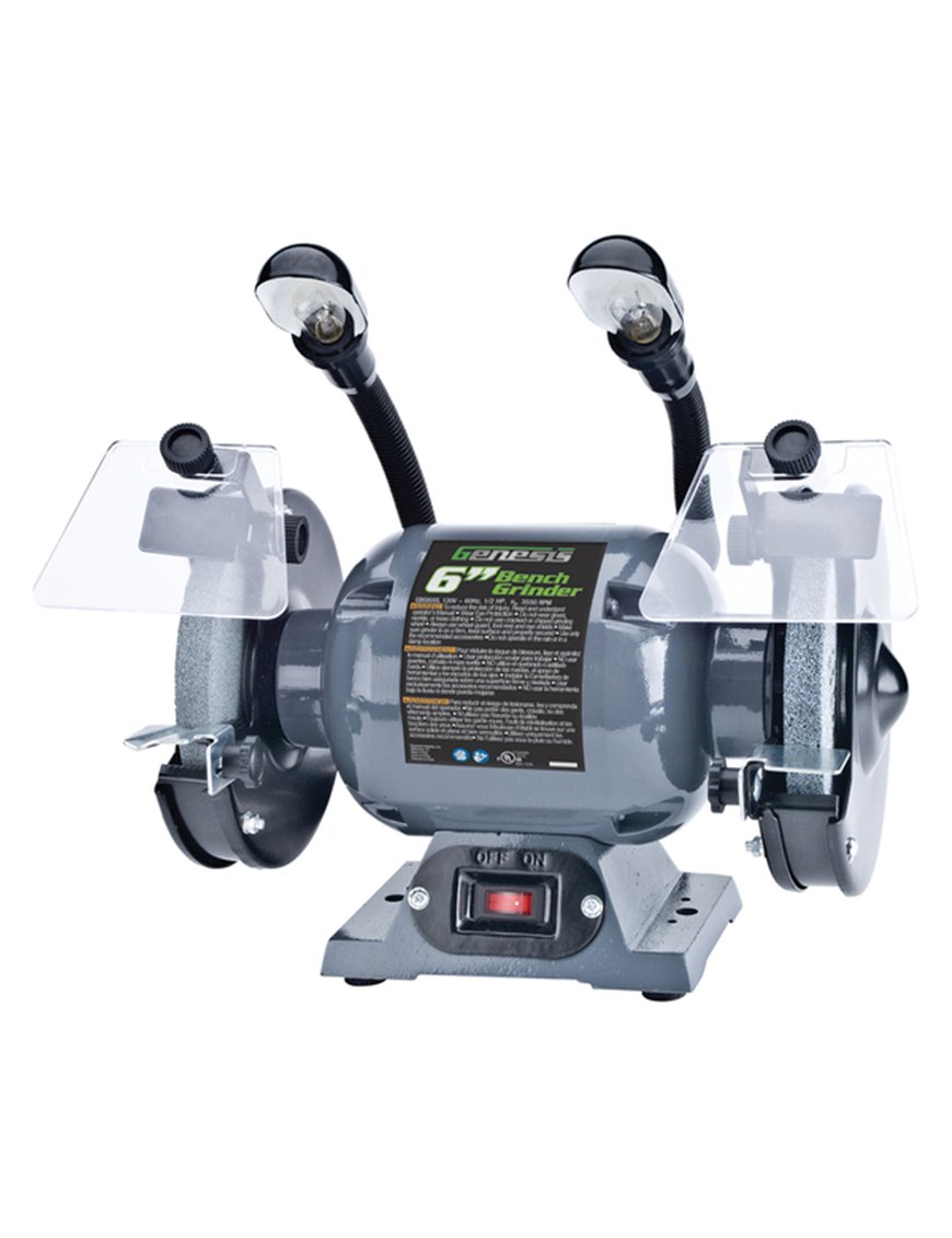 6IN BENCH GRINDER W/LGHTS
