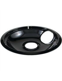 BLK PORCLN DRIP PAN 8IN