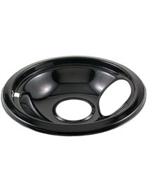 BLK PORCLN DRIP PAN 6IN