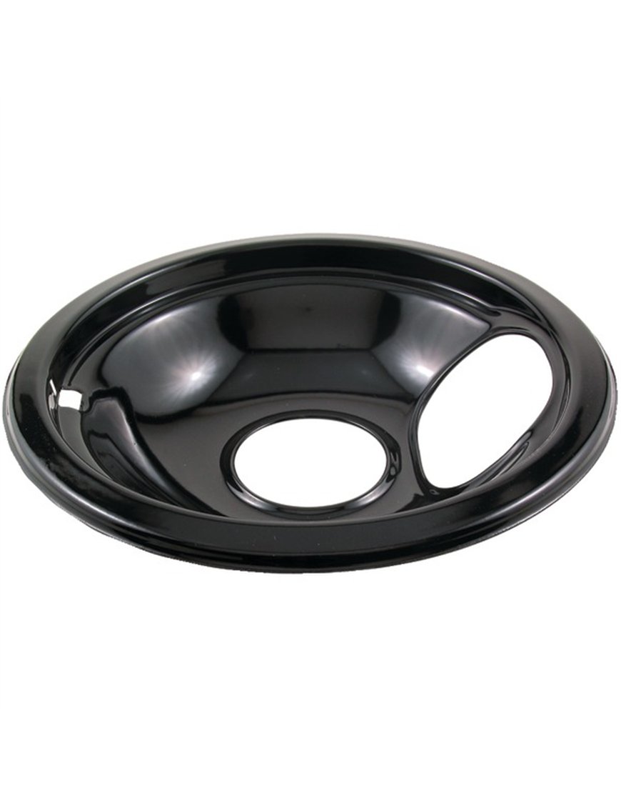 BLK PORCLN DRIP PAN 6IN