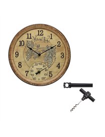 14IN WINE TIME CLOCK/THRM