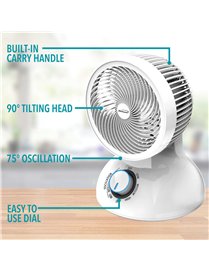 6IN 3SPD OSC DSK FAN WHT