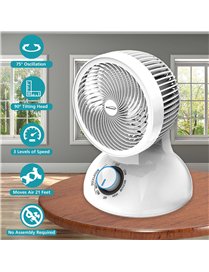 6IN 3SPD OSC DSK FAN WHT
