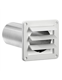 4IN LVR VNT W/TL PIPE WHT