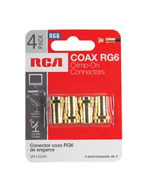 4PK RG6 CRIMP CONNCT GLD