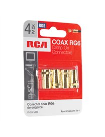 4PK RG6 CRIMP CONNCT GLD