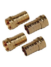 4PK RG6 CRIMP CONNCT GLD