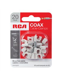 20PK COAX CABLE CLIPS WHT