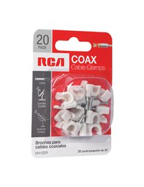 20PK COAX CABLE CLIPS WHT