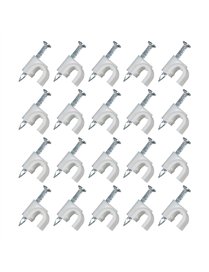 20PK COAX CABLE CLIPS WHT