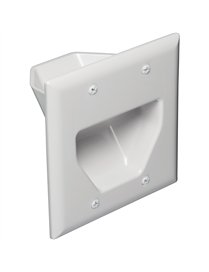 WHITE 2 GANG RECESSED
