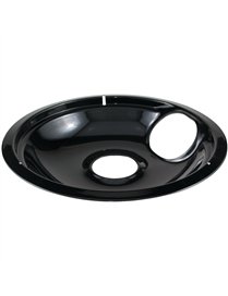 BLK PORCLN DRIP PAN 8IN