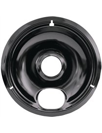 BLK PORCLN DRIP PAN 8IN