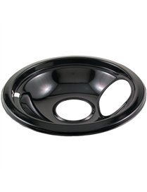 BLK PORCLN DRIP PAN 6IN