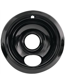 BLK PORCLN DRIP PAN 6IN