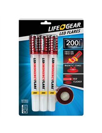3PK LED FLARE WHT
