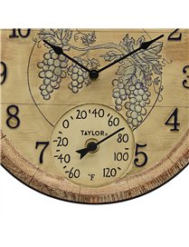 14IN WINE TIME CLOCK/THRM