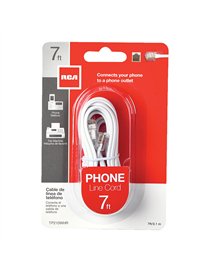 7FT MOD PHONE CORD WHT