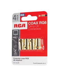 4PK RG6 CRIMP CONNCT GLD