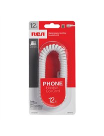 12FT PHONE COIL CORD WHT