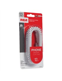 12FT PHONE COIL CORD WHT