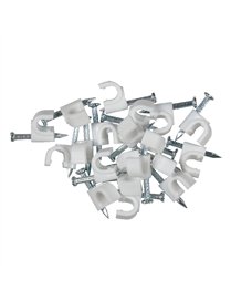 20PK COAX CABLE CLIPS WHT