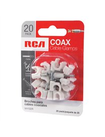 20PK COAX CABLE CLIPS WHT