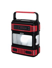 JENSENÂ® Portable BluetoothÂ® AM/FM/NOAAÂ® Weather Band Lantern Radio with 4-Way Power, Black and Red, JEP-950