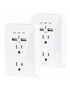 CyberPowerÂ® 4-Outlet Direct Plug-in Wall Tap with USB Ports, White, MP18HO007, 2 Pack