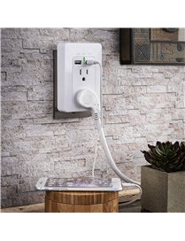 CyberPowerÂ® 4-Outlet Direct Plug-in Wall Tap with USB Ports, White, MP18HO007, 2 Pack